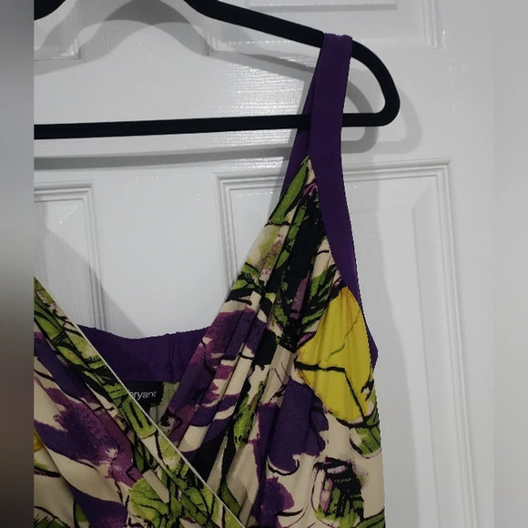 Lane Bryant Yellow, Purple and Green Floral Sleeveless Maxi Dress in Size 18/20 - Picture 4 of 12